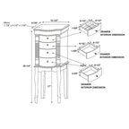 Armoire à bijoux avec tiroirs de rangement - 35,25 - Crème