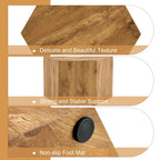 Table basse hexagonale texturée avec patins antidérapants, idéale pour les petits espaces de salon.