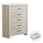 Commode élégante à 5 tiroirs en MDF avec finition imitation bois