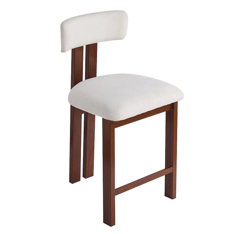 Tabourets de bar ronds rembourrés Roomfitters 26,5, lot de 2, dossier bas, structure en métal noir