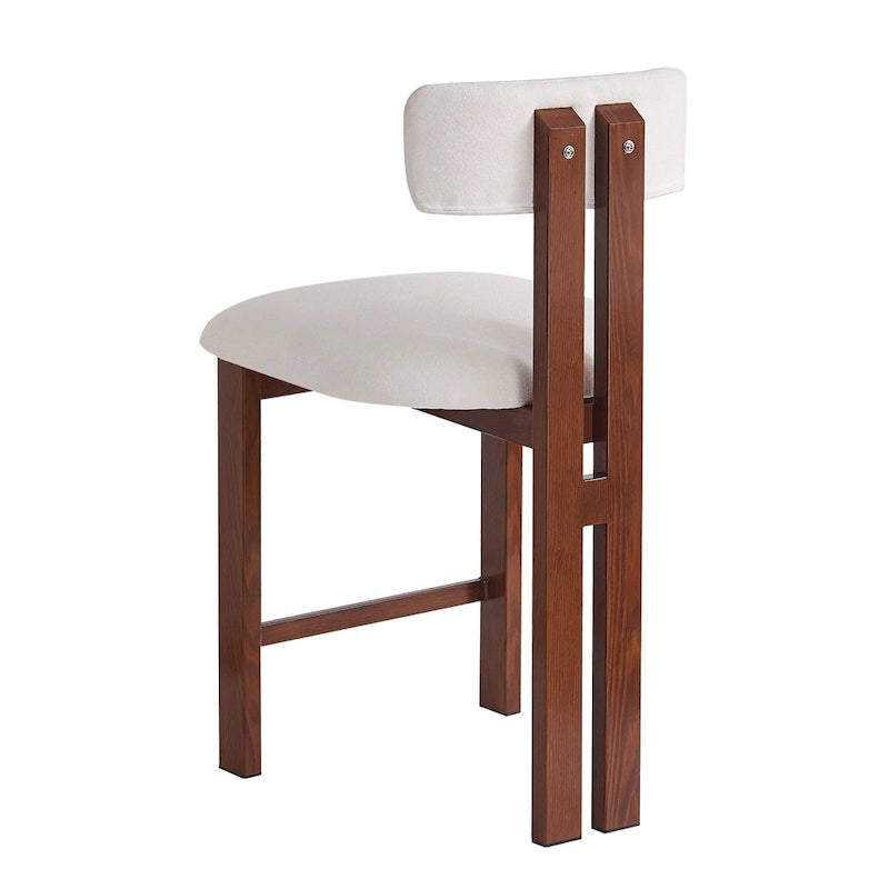 Tabourets de bar ronds rembourrés Roomfitters 26,5, lot de 2, dossier bas, structure en métal noir