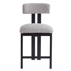 Tabourets de bar ronds rembourrés Roomfitters 26,5, lot de 2, dossier bas, structure en métal noir