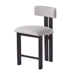 Tabourets de bar ronds rembourrés Roomfitters 26,5, lot de 2, dossier bas, structure en métal noir