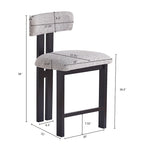 Tabourets de bar ronds rembourrés Roomfitters 26,5, lot de 2, dossier bas, structure en métal noir