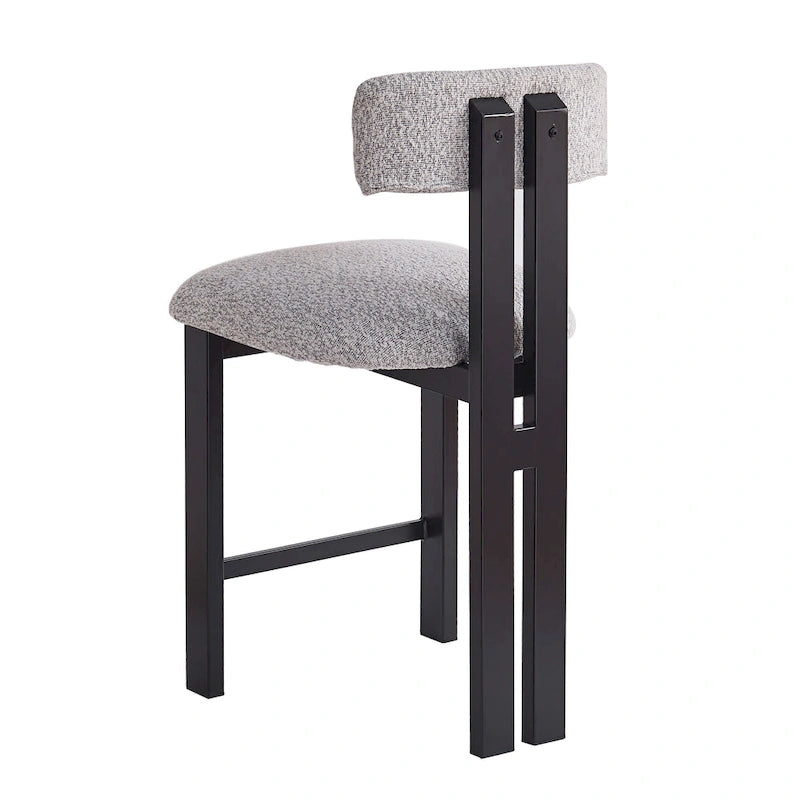 Tabourets de bar ronds rembourrés Roomfitters 26,5, lot de 2, dossier bas, structure en métal noir