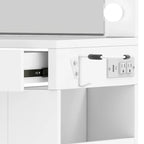 Coiffeuse Moasis 39,5 W pour chambre à coucher avec miroir, prises électriques et support pour sèche-cheveux