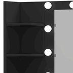 Coiffeuse Moasis 39,5 W pour chambre à coucher avec miroir, prises électriques et support pour sèche-cheveux