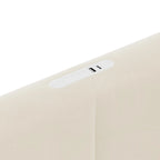 Lit plateforme en velours Queen avec 2 tiroirs, port USB et veilleuse