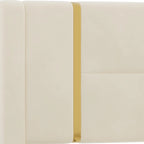 Lit plateforme en velours Queen avec 2 tiroirs, port USB et veilleuse