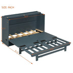 Lit escamotable avec grand tiroir, ports USB et prises électriques