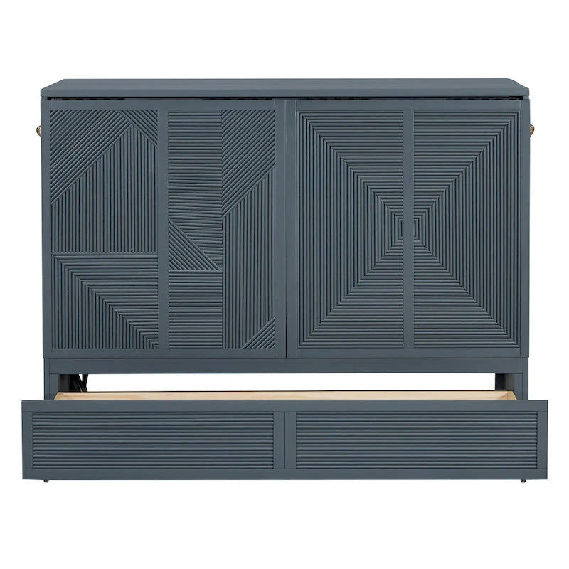 Lit escamotable avec grand tiroir, ports USB et prises électriques