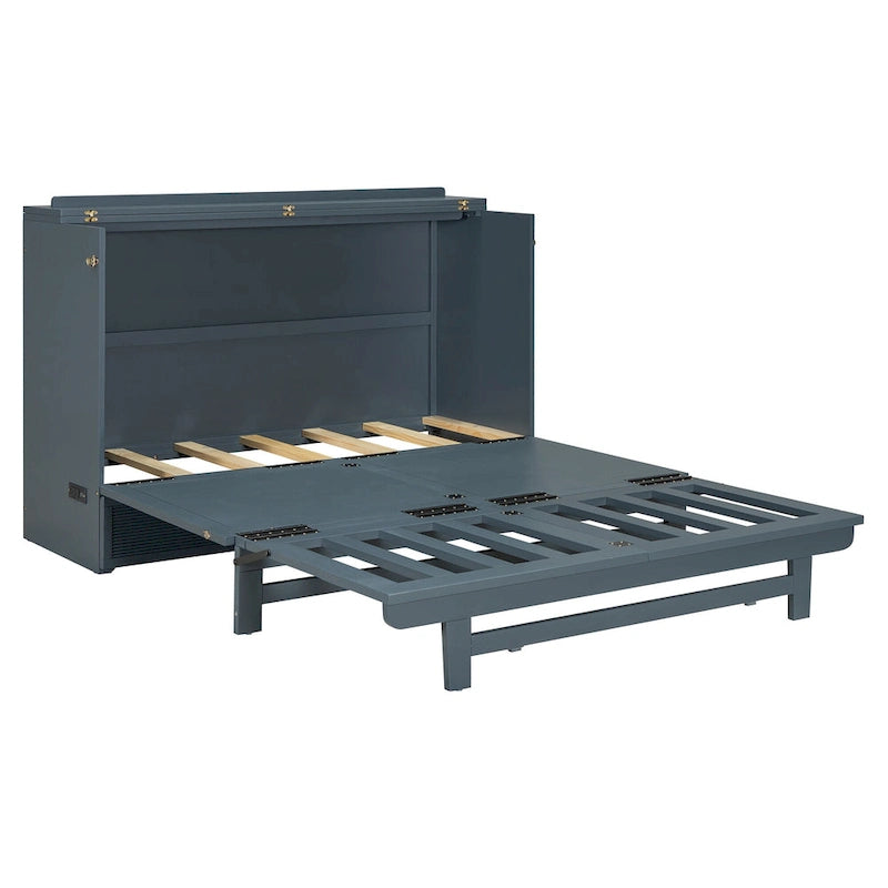 Lit escamotable avec grand tiroir, ports USB et prises électriques