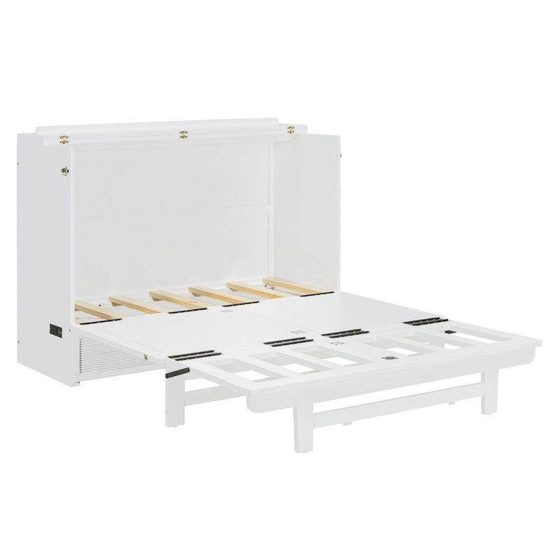 Lit escamotable avec grand tiroir, ports USB et prises électriques