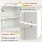 Ensemble de meuble TV mural 4 pièces avec support pour téléviseurs jusqu'à 70 pouces, meuble TV avec étagères réglables, grande console multimédia