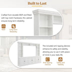 Ensemble de meuble TV mural 4 pièces avec support pour téléviseurs jusqu'à 70 pouces, meuble TV avec étagères réglables, grande console multimédia