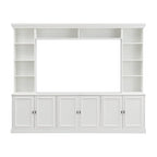 Ensemble de meuble TV mural 4 pièces avec support pour téléviseurs jusqu'à 70 pouces, meuble TV avec étagères réglables, grande console multimédia