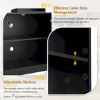 Ensemble de meuble TV mural 4 pièces avec support pour téléviseurs jusqu'à 70 pouces, meuble TV avec étagères réglables, grande console multimédia