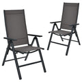 Costway Lot de 2 chaises de jardin pliantes en aluminium avec dossier réglable - Voir les détails