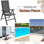 Costway Lot de 2 chaises de jardin pliantes en aluminium avec dossier réglable - Voir les détails