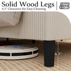 Cadre de lit en velours côtelé capitonné, cadre de lit avec tête de lit à oreilles