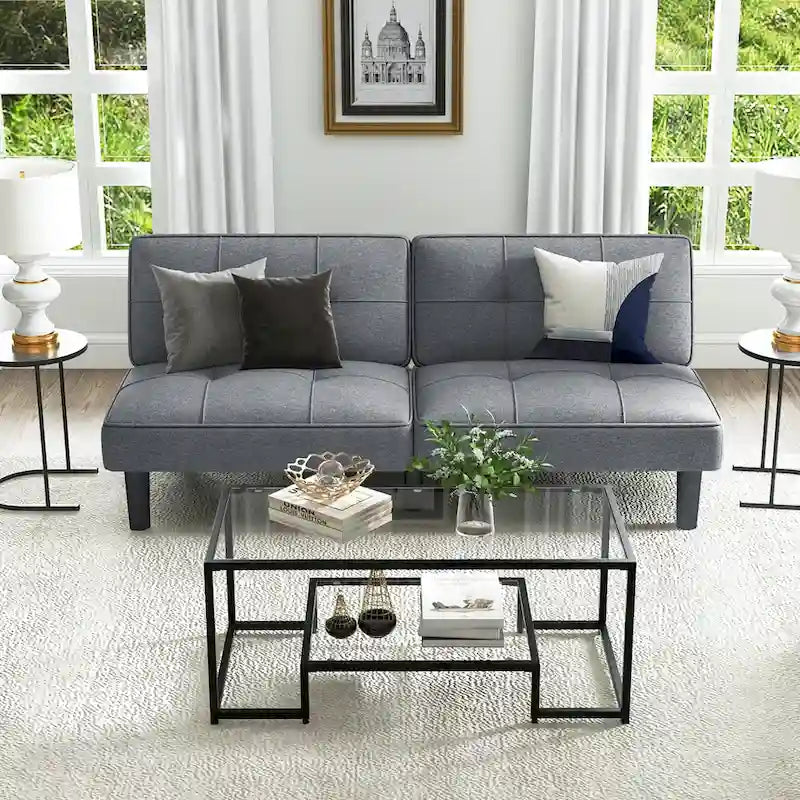 Canapé-lit futon convertible et pliable Costway avec 6 positions réglables - Voir les détails