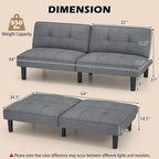 Canapé-lit futon convertible et pliable Costway avec 6 positions réglables - Voir les détails