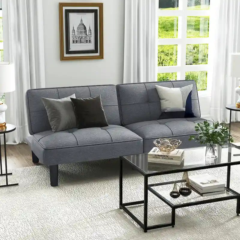 Canapé-lit futon convertible et pliable Costway avec 6 positions réglables - Voir les détails