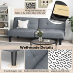 Canapé-lit futon convertible et pliable Costway avec 6 positions réglables - Voir les détails