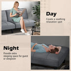 Canapé-lit futon convertible et pliable Costway avec 6 positions réglables - Voir les détails