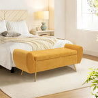 Banquette de rangement capitonnée à couvercle rabattable de 56 po avec accoudoirs