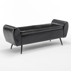 Banquette de rangement capitonnée à couvercle rabattable de 56 po avec accoudoirs