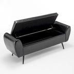 Banquette de rangement capitonnée à couvercle rabattable de 56 po avec accoudoirs