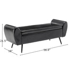 Banquette de rangement capitonnée à couvercle rabattable de 56 po avec accoudoirs