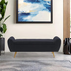Banquette de rangement capitonnée à couvercle rabattable de 56 po avec accoudoirs