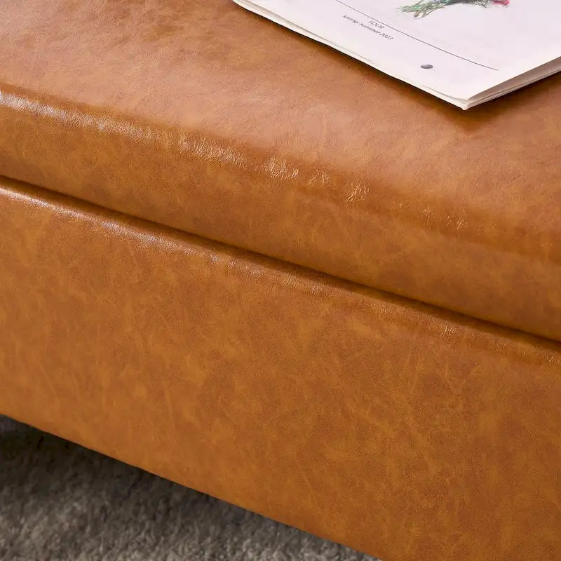 Banquette de rangement capitonnée à couvercle rabattable de 56 po avec accoudoirs