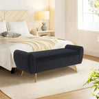 Banquette de rangement capitonnée à couvercle rabattable de 56 po avec accoudoirs