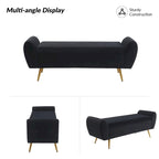 Banquette de rangement capitonnée à couvercle rabattable de 56 po avec accoudoirs