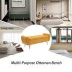 Banquette de rangement capitonnée à couvercle rabattable de 56 po avec accoudoirs