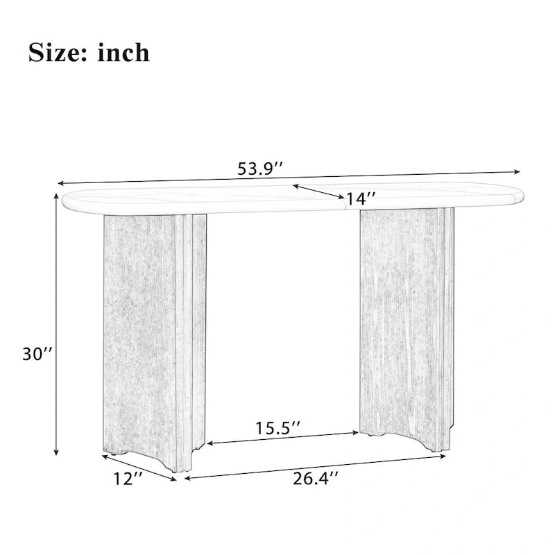 Console d'entrée, table avec plateau ovale en faux marbre pour l'entrée