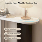 Console d'entrée, table avec plateau ovale en faux marbre pour l'entrée