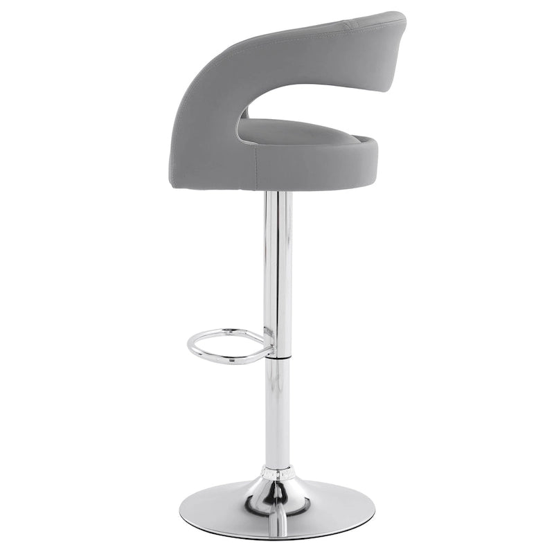 Tabourets de bar à dossier mi-haut arrondi et hauteur réglable (lot de 4)