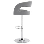 Tabourets de bar à dossier mi-haut arrondi et hauteur réglable (lot de 4)