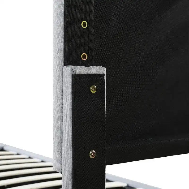 Lit coffre King Size avec tête de lit et rangement sous le lit, lit plateforme rembourré avec système de rangement hydraulique