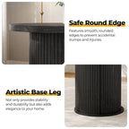 Petite table de salle à manger Tambour avec étagère de rangement à trois niveaux, table de bar ronde de 91 cm de haut - Non disponible