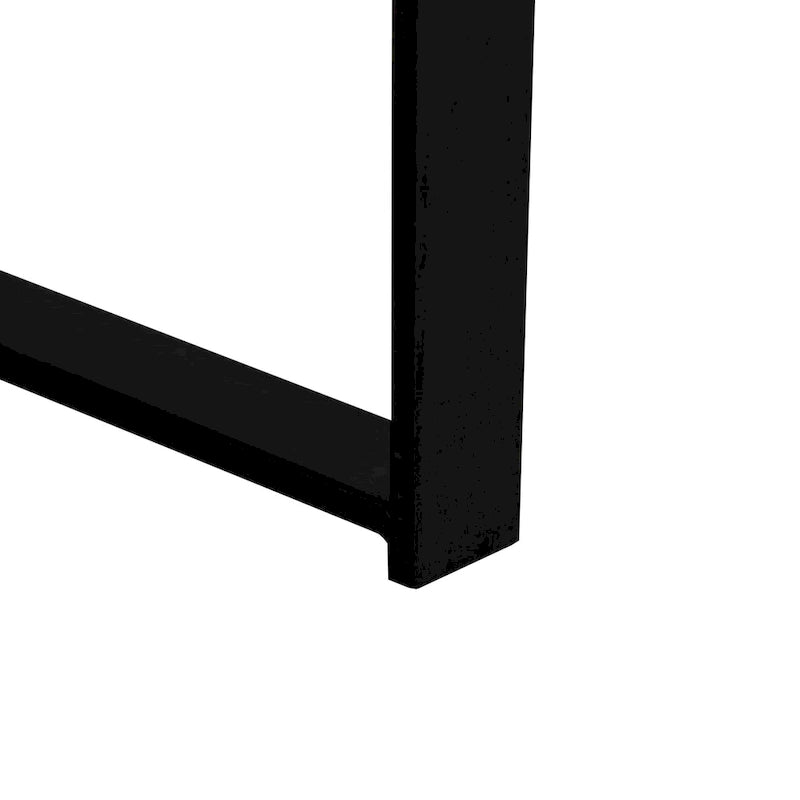 Table basse ronde moderne rétro avec plateau en bois de sapin et piètement croisé noir, idéale pour le salon.