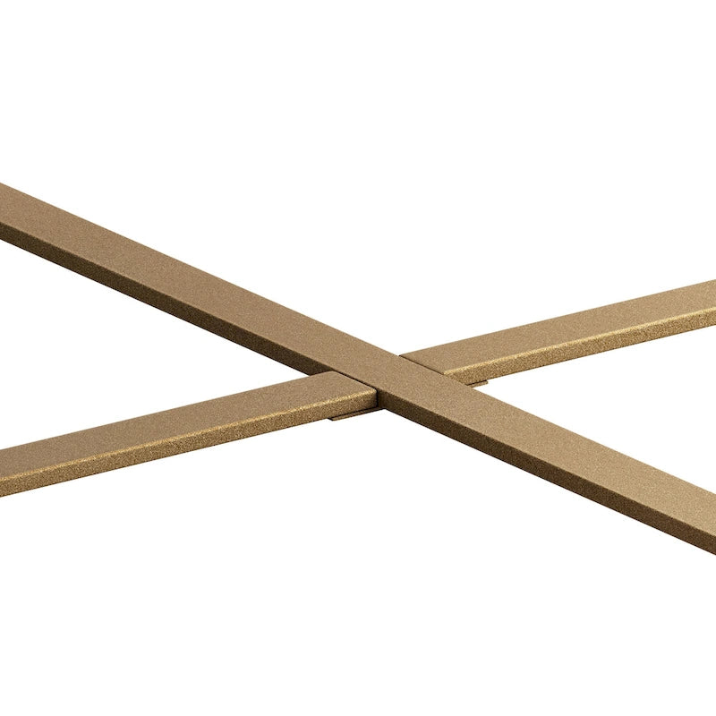 Table basse ronde moderne rétro avec plateau en bois de sapin et piètement croisé noir, idéale pour le salon.