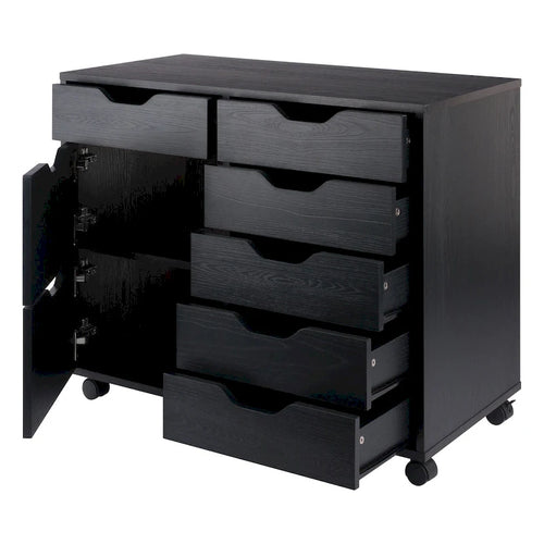 Ensemble de meuble de rangement mobile à 6 tiroirs - 32 - Noir