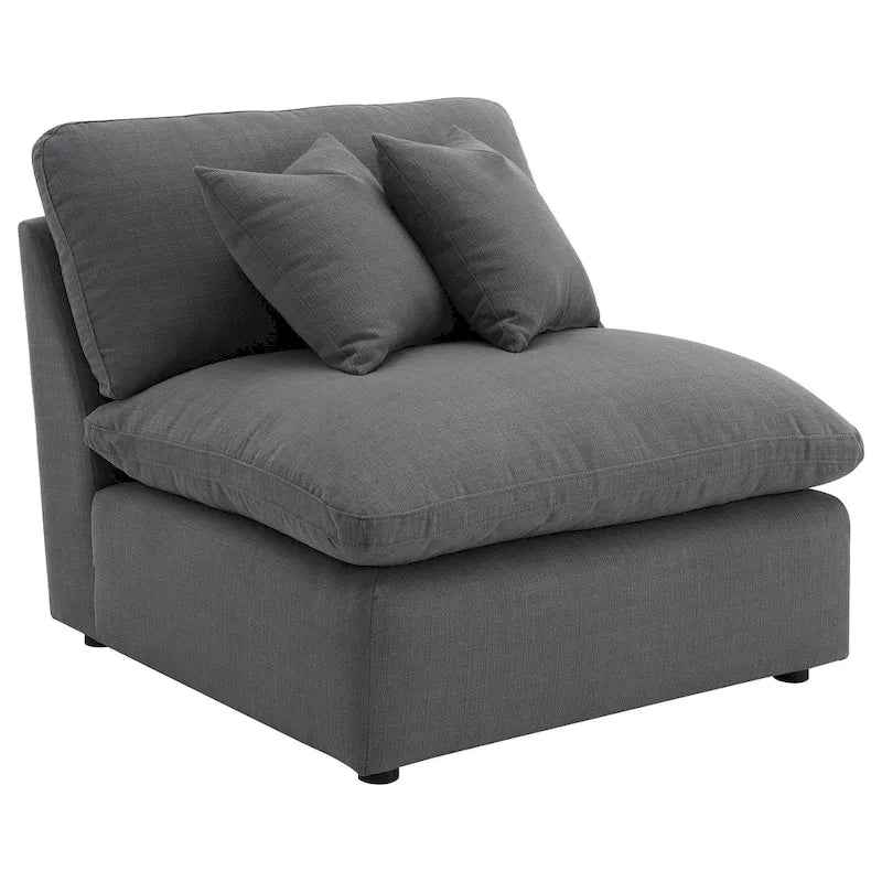 Canapé d'angle Hobo 6 pièces, tissu gris anthracite, 10 coussins, 305 cm (120 pouces)