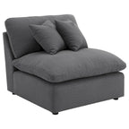 Canapé d'angle Hobo 6 pièces, tissu gris anthracite, 10 coussins, 305 cm (120 pouces)