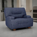Marissa Wide Seat Power Recliner Chair, Soft Navy Blue Polyester